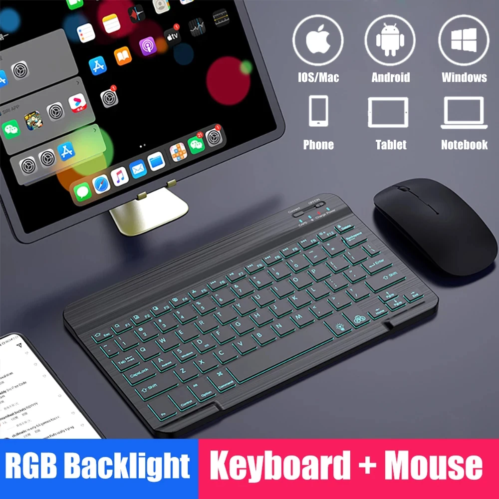 

Беспроводная клавиатура для планшета iPad Pro 2021 11 12,9 10,5 Клавиатура Teclado Bluetooth мышь для iPad 8th 7th 6th Air 4 3 2 mini 5