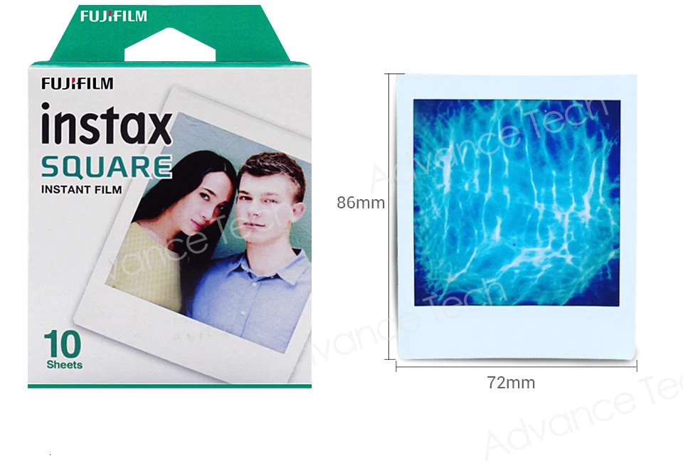 Fujifilm Instax квадратный мгновенный белый край пленка 10 листов для Fuji SQ10 Гибридный формат камеры