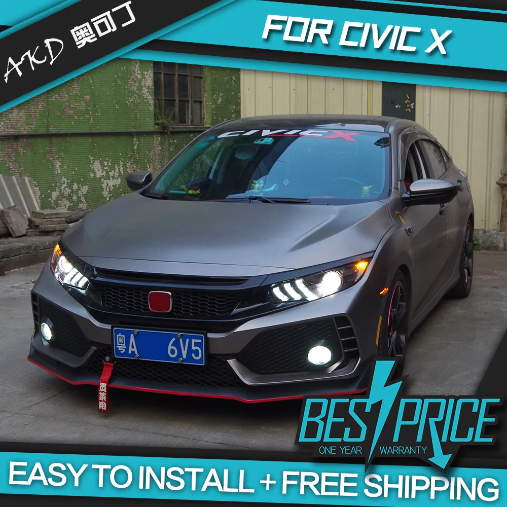АКД автомобилей Стайлинг фар для Honda Civic G10 2016 2018 Mustang Тип фары светодиодный