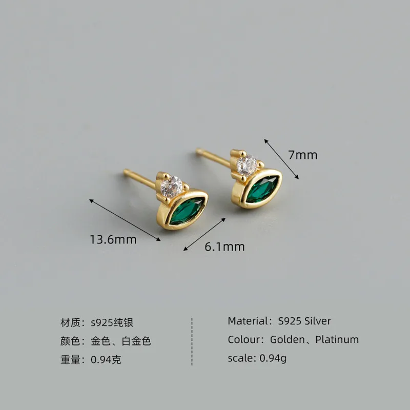 Женские серьги-гвоздики CCFJOYAS серьги из серебра 925 пробы с разноцветным цирконием