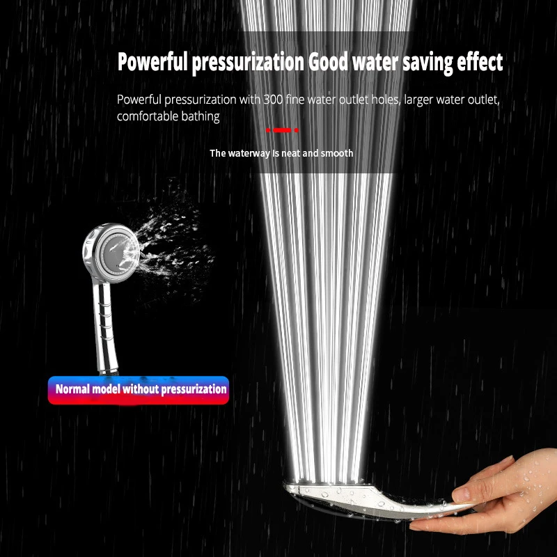 Square Shower Head 300 Holes Water Saving Nozzle With Abs Chrome High Pressure Bathroom Accessories Sprayer | Обустройство дома