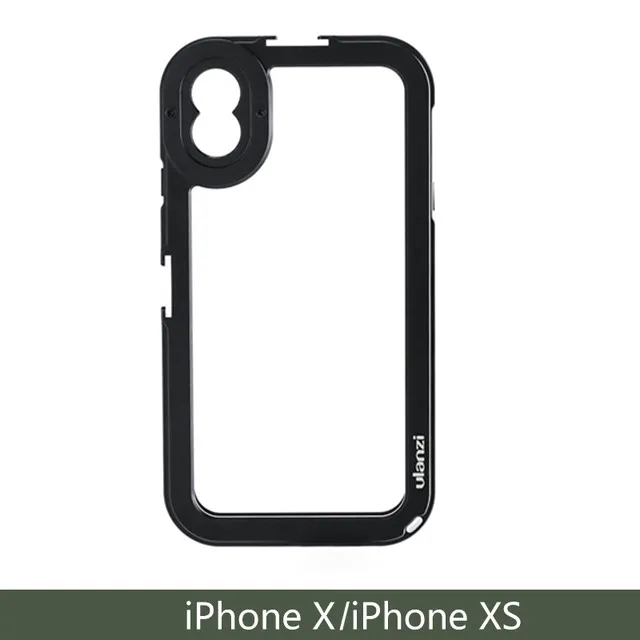 Ulanzi металлический бампер чехол для телефона рамка для iPhone X/XS/MAX w микрофон Холодный башмак крепление 17 мм объектив адаптер для объектива момент - Цвет: for iphone x xs