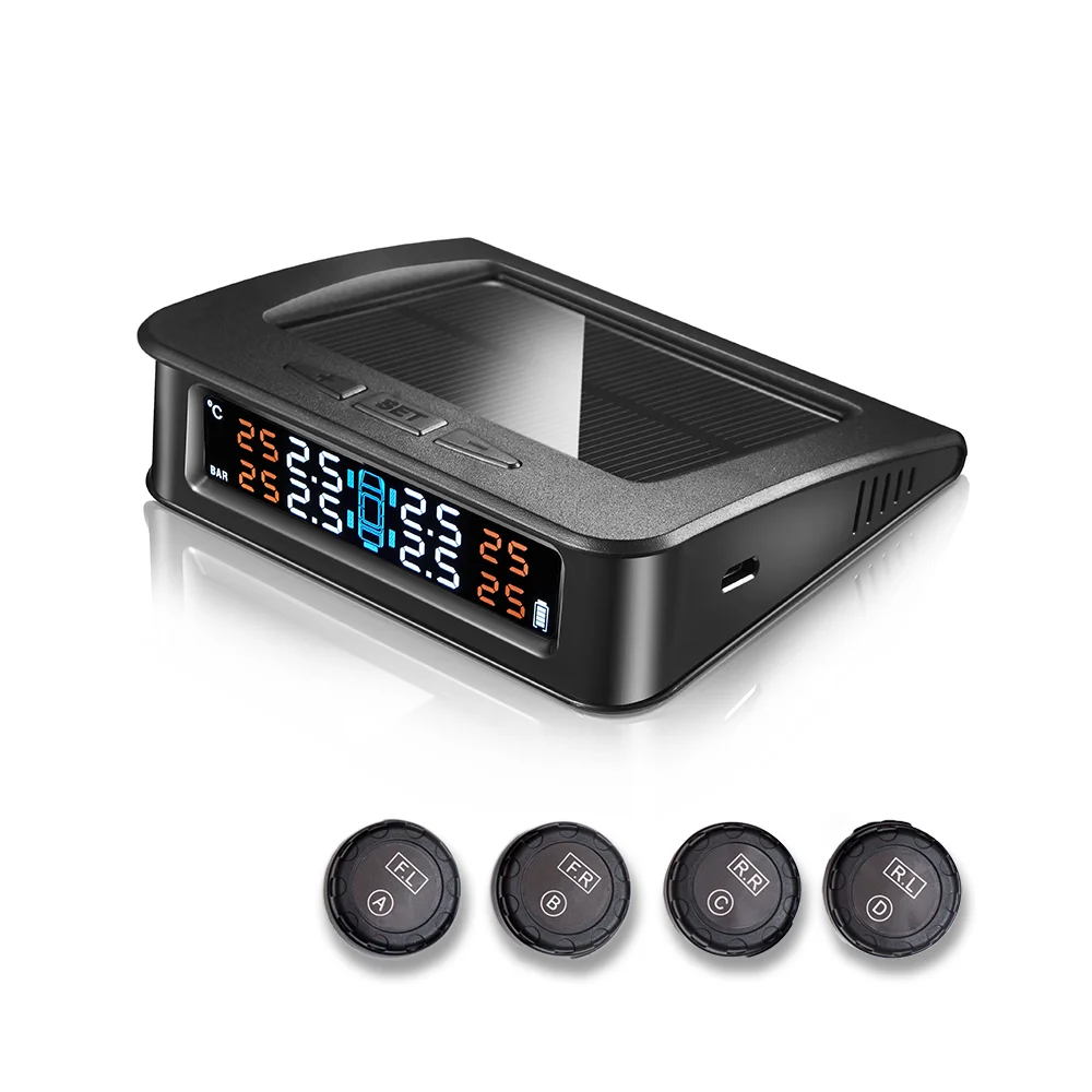 Riboton C220 контроль давления в шинах TPMS Солнечная зарядка через usb внешний датчик