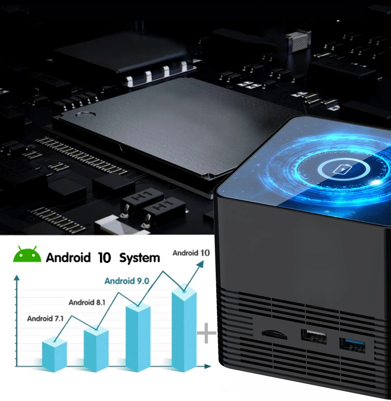 ТВ приставка Android 10 0 с беспроводной зарядкой медиаплеер 6K HD двойной Wi Fi 1000 м LAN бит