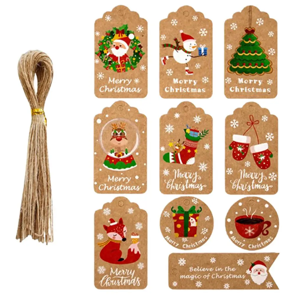 

Brown Kraft Gift s DIY Christmas Painted Hang with String Party Gift Packaging Listing for Birthday Wedding Christmas New Year