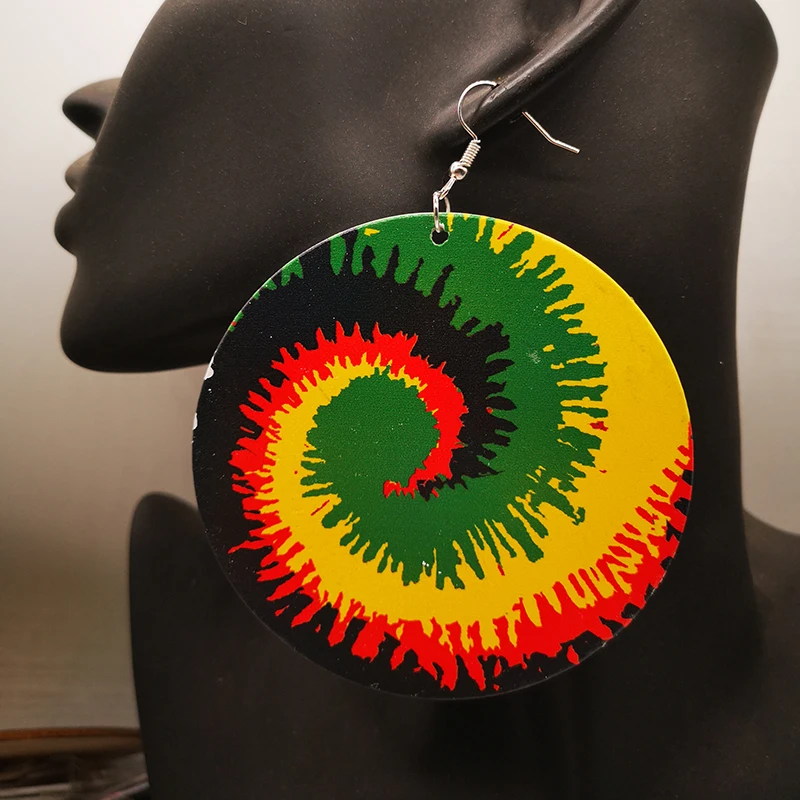 

Round Swirl Wooden Earrings For Women Gift Jewelry