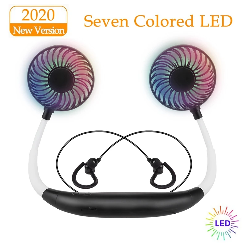 2 в 1 свободные руки шейный вентилятор Bluetooth 5 0 гарнитура Третья шестерня