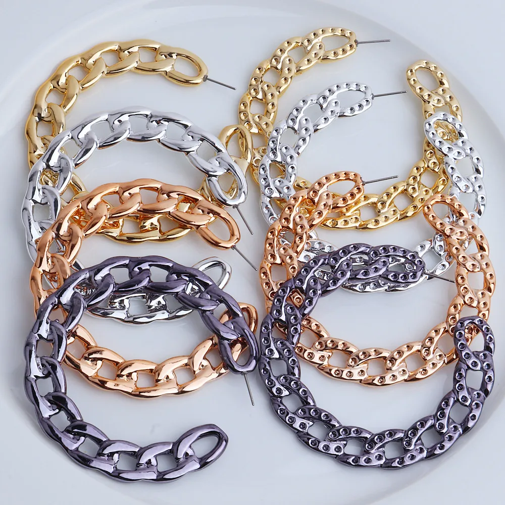 

FishSheep Rock Punk Acrylic Hoop Earring Plastic Geometric Big Bamboo Circle Loop Earrings For Women Za 2020 Fashion Jewelry