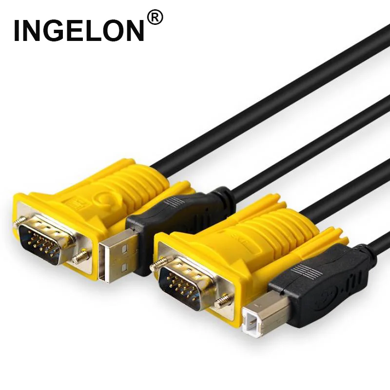Кабель переключатель Ingelon USB KVM 1 5 м 15 контактов VGA штекер A на B шнур кабели для ПК