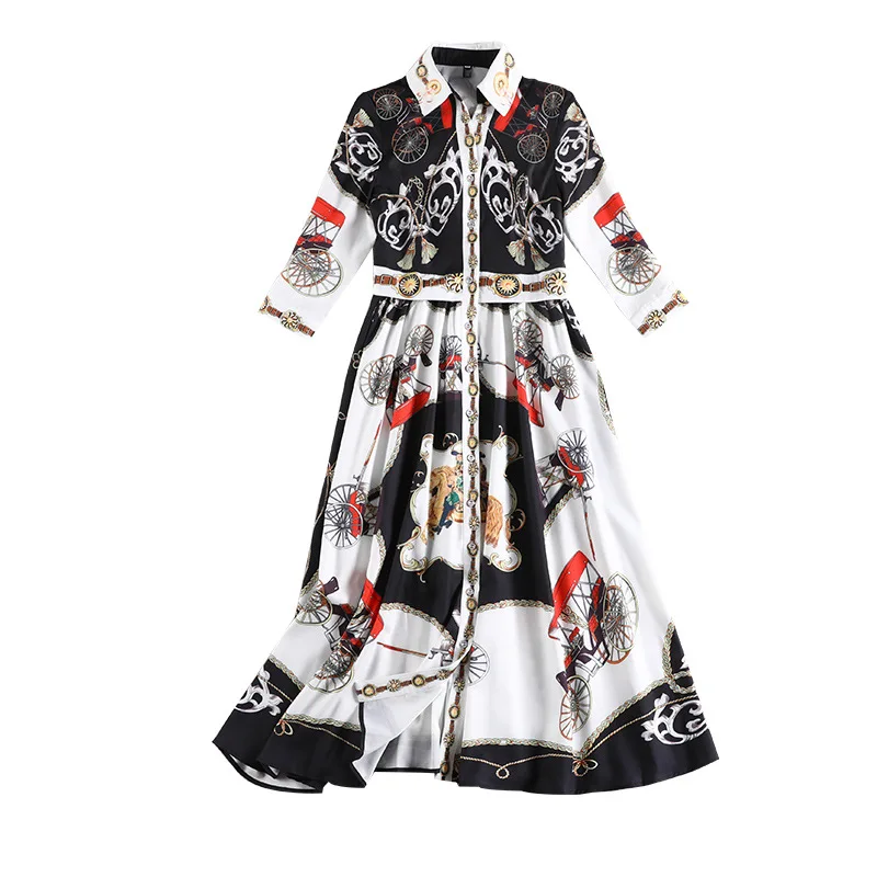 

2020 New Style Temperament Thin Lining Party Loose Dress Women MMV Collar Shirt Dress Vestidos Vintage Dresses Big Sizes 10630