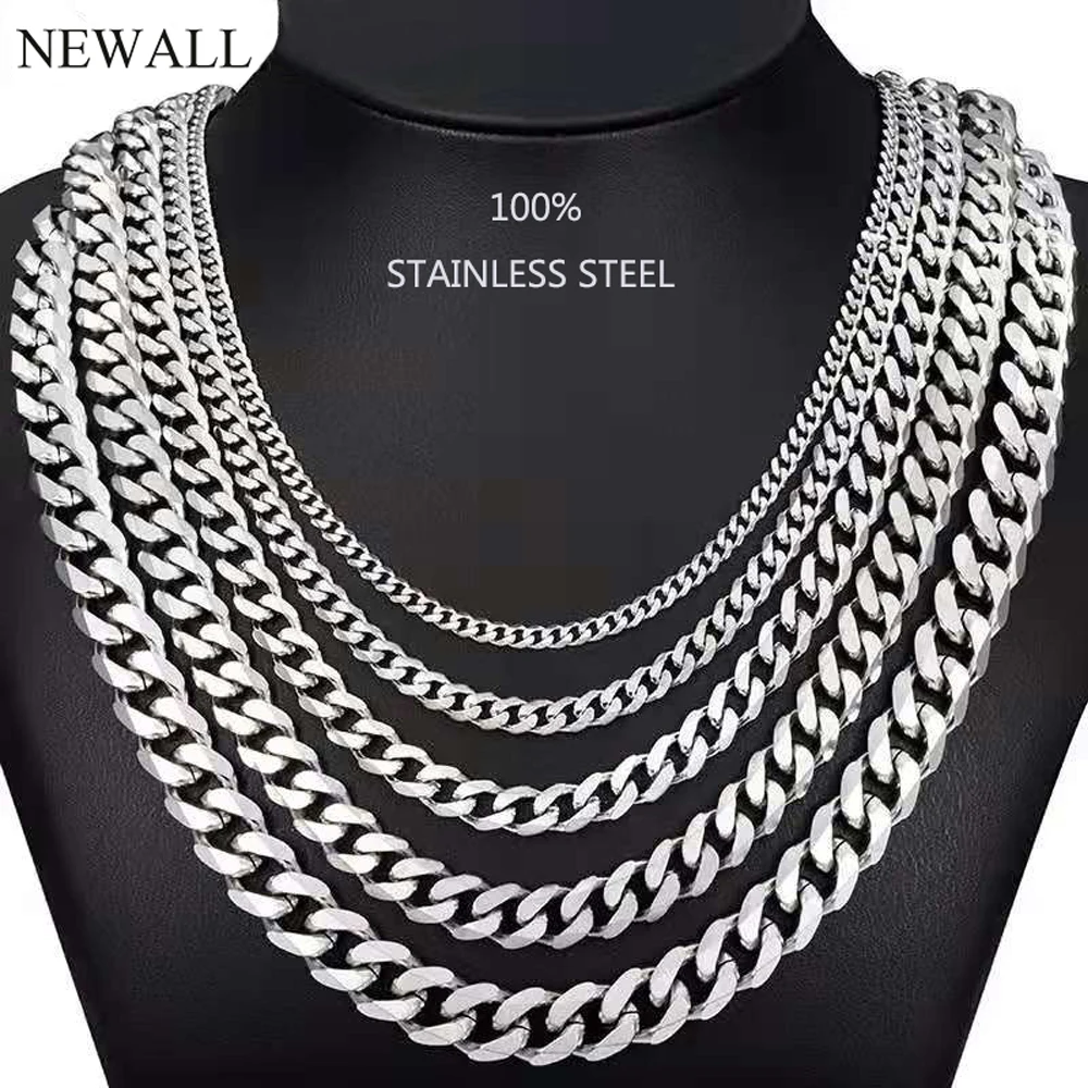 Мужская и женская шестисторонняя цепочка из нержавеющей стали ожерелье с