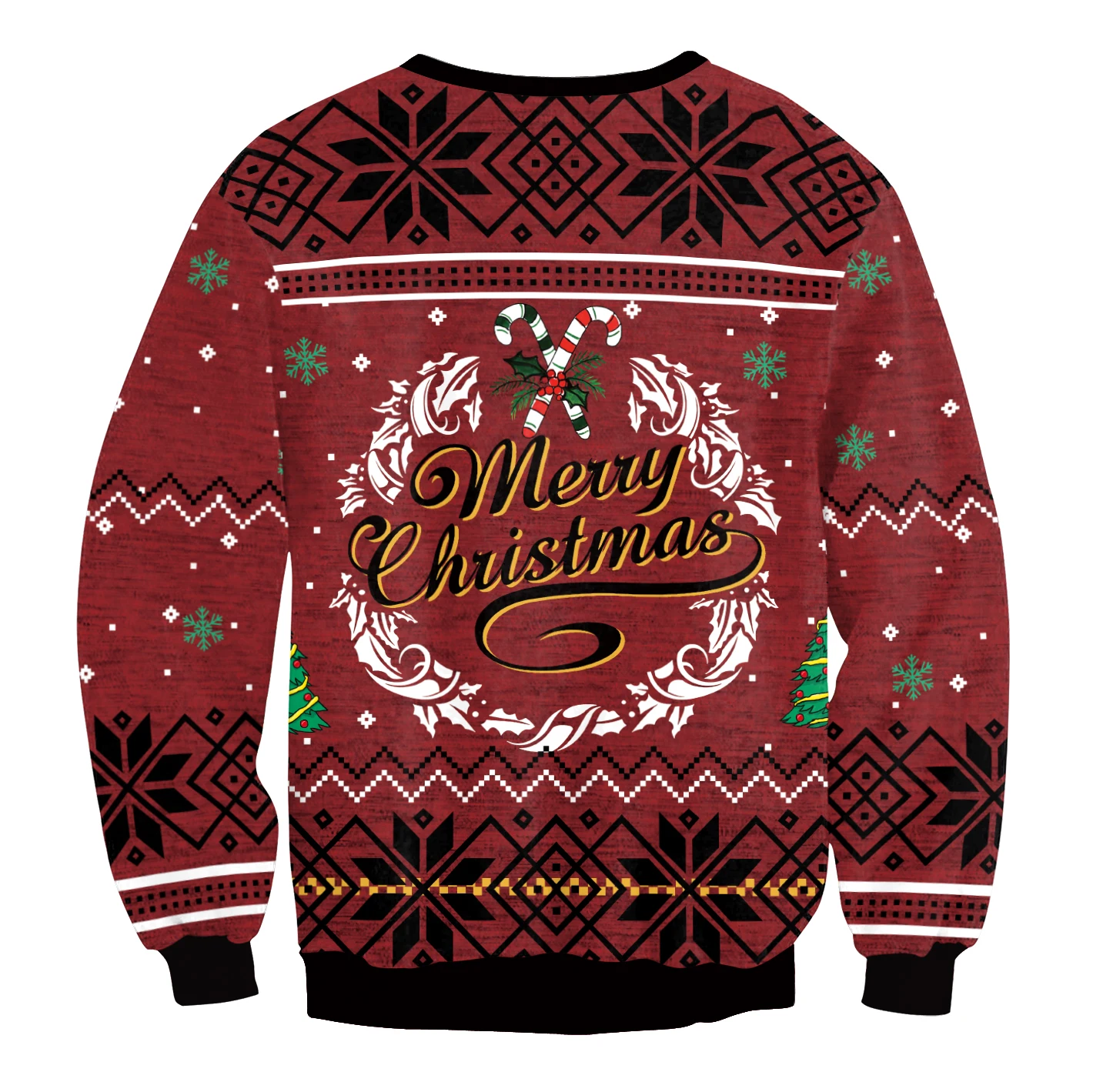 

[Youre My Secret] Christmas Style Ugly Santa Claus Xmas Funny Printing Oversized Streetwear Long Sleeve Women's Casual Clothing