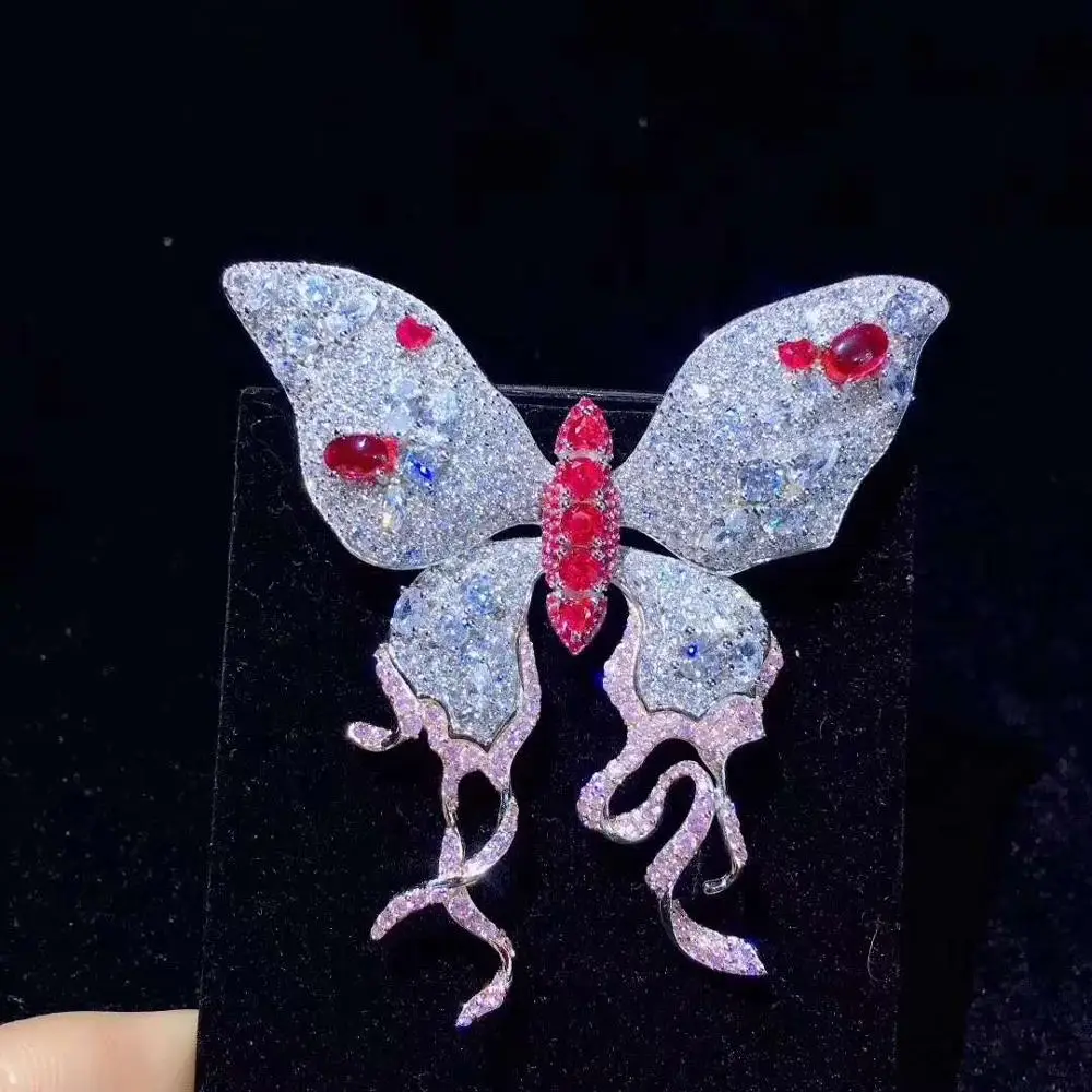 Женская Бабочка высокое качество позолоченное проложенное CZ ожерелье подвеска