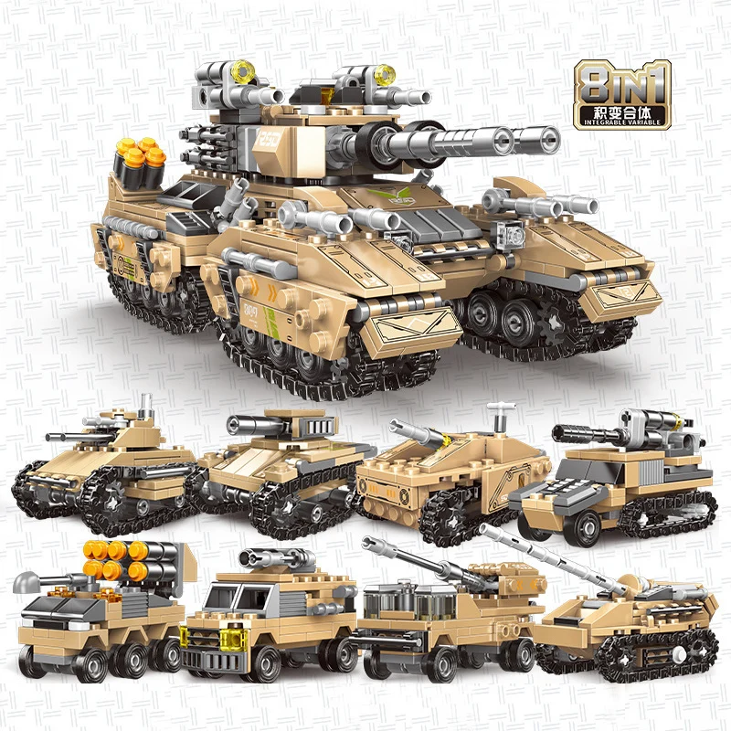 

8 IN 1 Emperor tank building blocks world war ii 2 kids toys moc sets bricks Compatible military armor vehicles