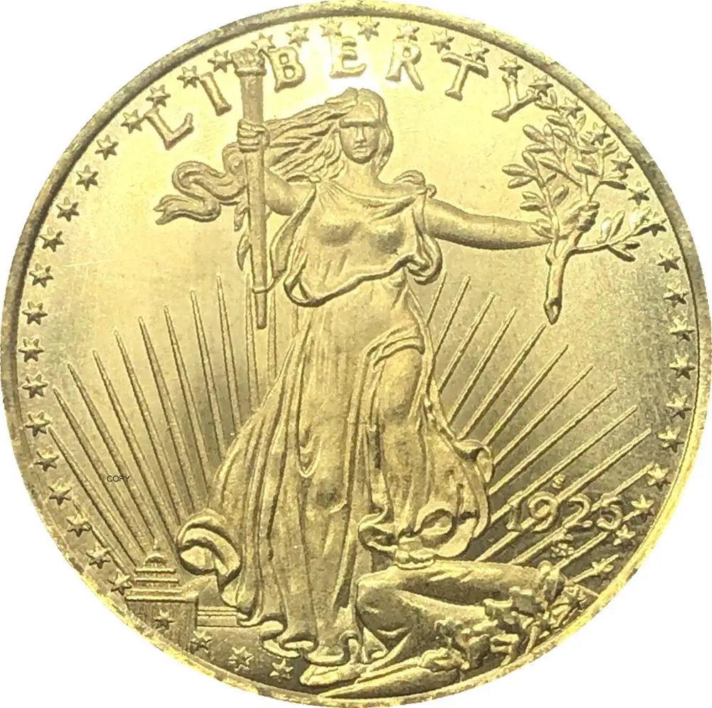 Монета двойной Орел Святого годена 1925 S 20 долларов с девизом в Боге мы доверяем |