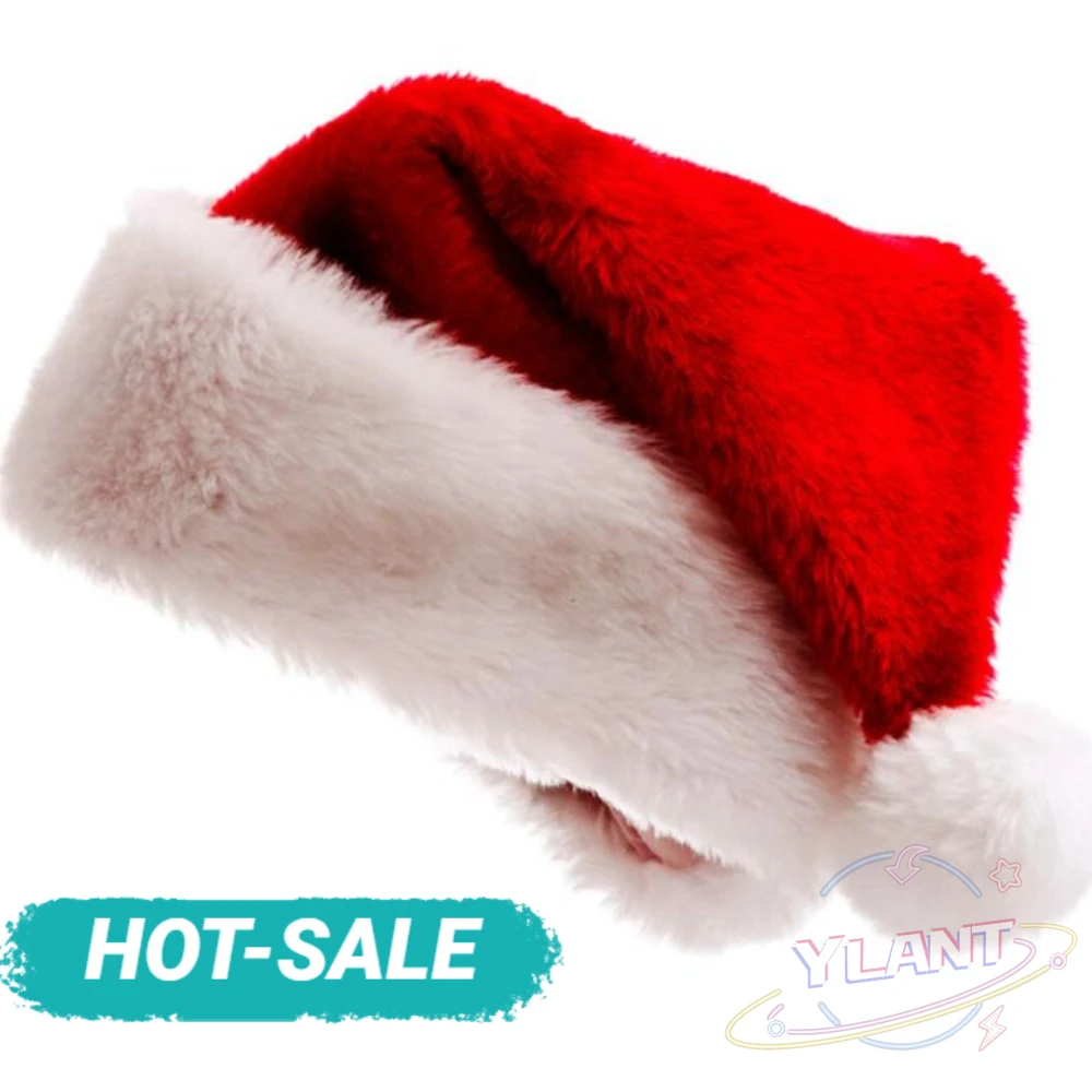 

YLANT New Year Santa Claus Christmas Hat Plush Thicken Cotton Adult Christmas Hat Merry Christmas Festival Supplies Decoration