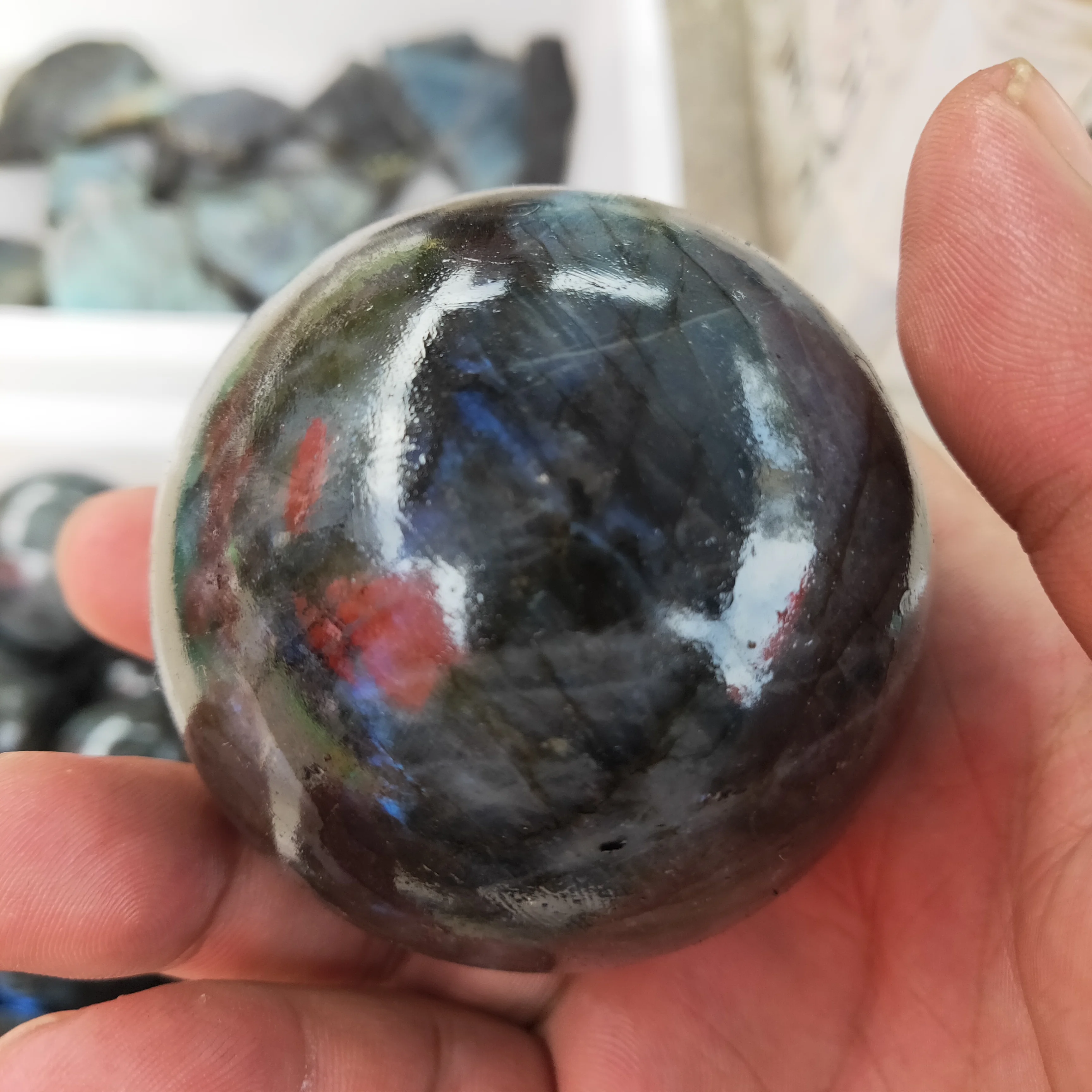 Natural Labradorite Crystal Ball Flashing Energy Stone Gemstone Great for Meditation Home Decoration Chakra Reiki | Дом и сад