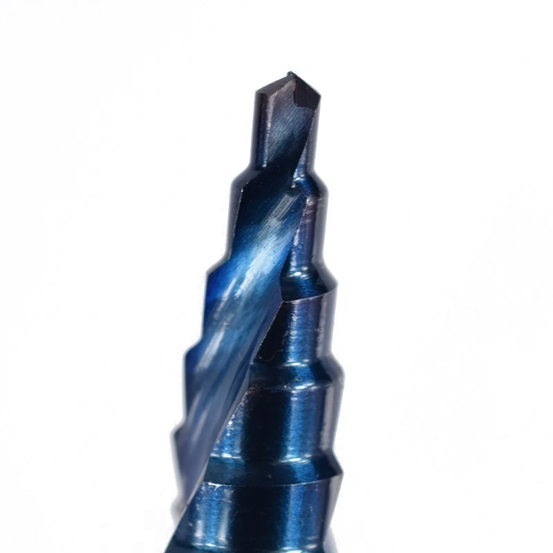 

New Blue Coated Step Drill Bit Drilling Power Tools Metal High Speed Steel Wood Hole Cutter Spiral Core Drill Bit