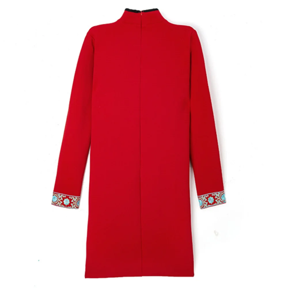

Plus Size 5XL Traditional Chinese Party Dress for Women New Year Red Dress Improve Cheongsam Qipao Dress High Quality Embroidery