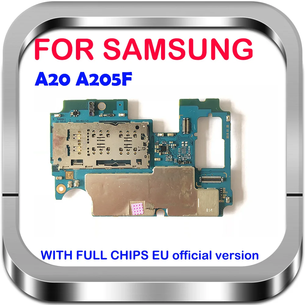 Оригинальная разблокированная материнская плата для Samsung Galaxy A20 A205FN оригинальная