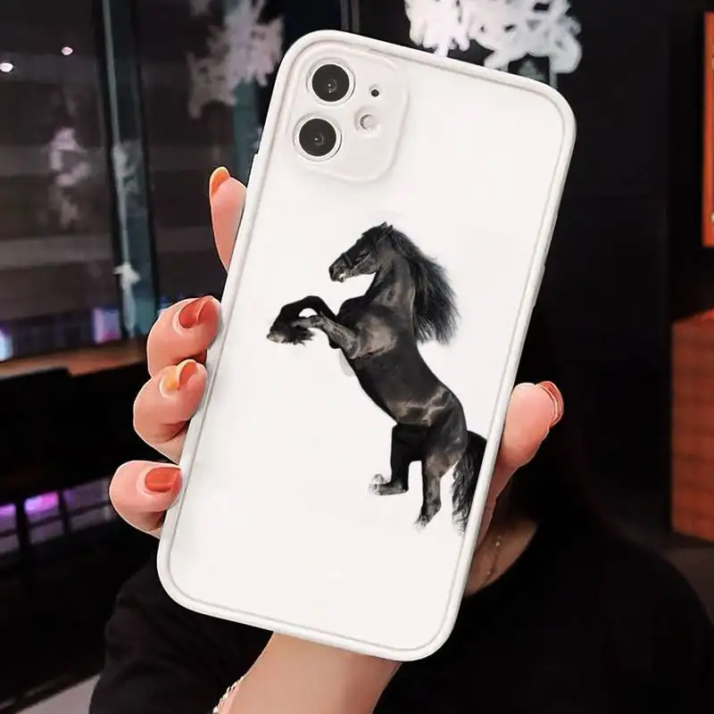 

Running horae art pattern luxury Phone Cases fundamatte transparent For iphone 7 8 11 12 plus mini x xs xr pro max cover