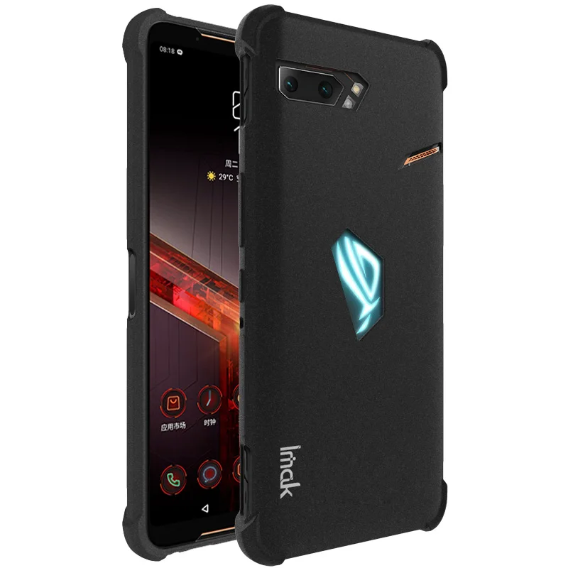 Matte Black Imak \ Матовый ТПУ Мягкий силиконовый чехол для Asus ROG Phone 2 ZS660KL чехол матовый черный Противоударная подушка безопасности задняя крышка ROG Phone2 - Цвет: Matte Black
