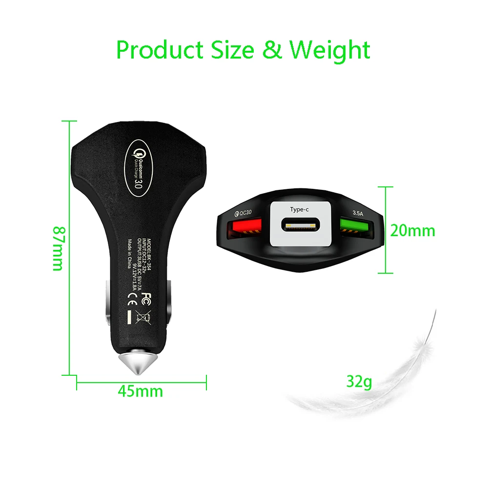 Автомобильное зарядное устройство Quick Charge 3 0 автомобильное для быстрой зарядки
