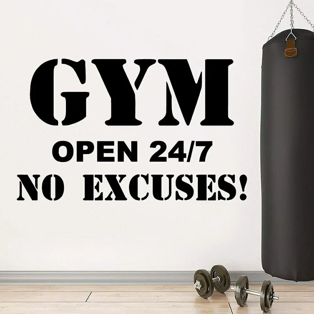 

Gym Decal Frase Wall Stickers For Gym Fitness Room Motivation Wall Art Decals Sports Room Decoration Poster Mural CC44
