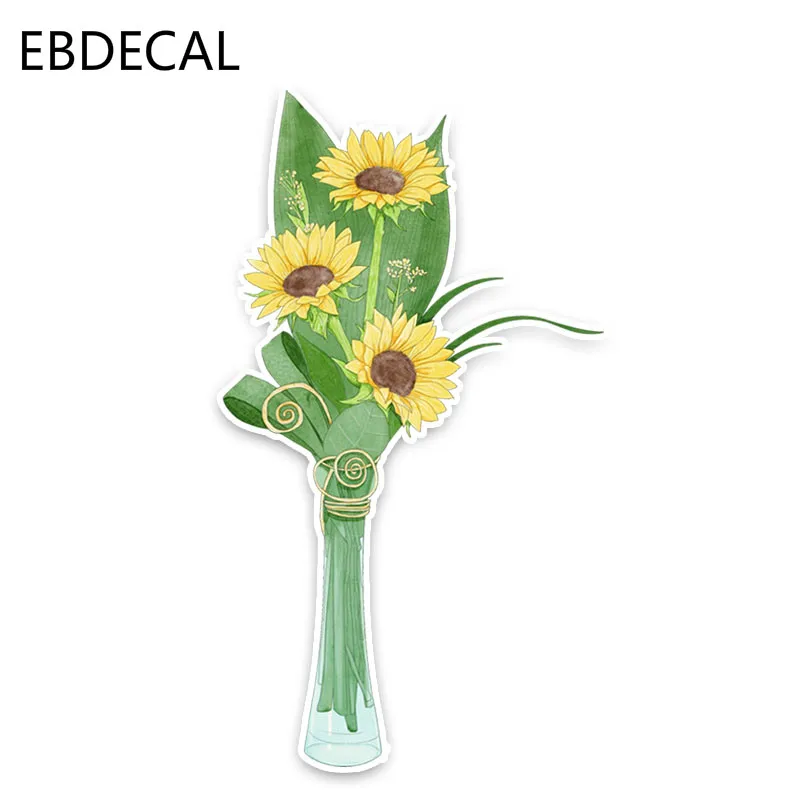 EBdecal Plant Potted Flowers Sunflower Car Bumper Window Wall Suitcase Decal Sticker Decals DIY Decor CT8457 | Автомобили и