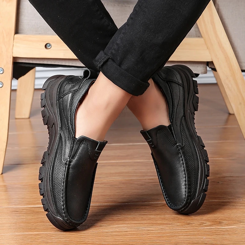 

Classic Men's Casual Shoes Genuine Leather Men's Loafers Autumn Brand Designer Shoes Men Outdoor Waterproof Men's Hiking Shoes