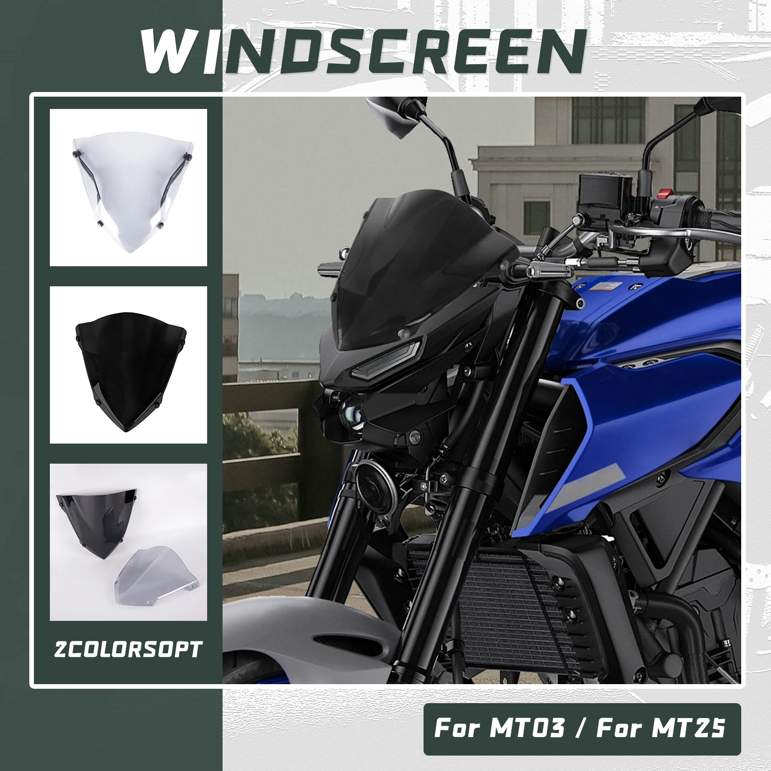 

Motocycle Windscreen For Yamaha MT03 MT 03 MT25 MT 25 2020 2021 Windshield Motorcycles New Accessories Windshield PC