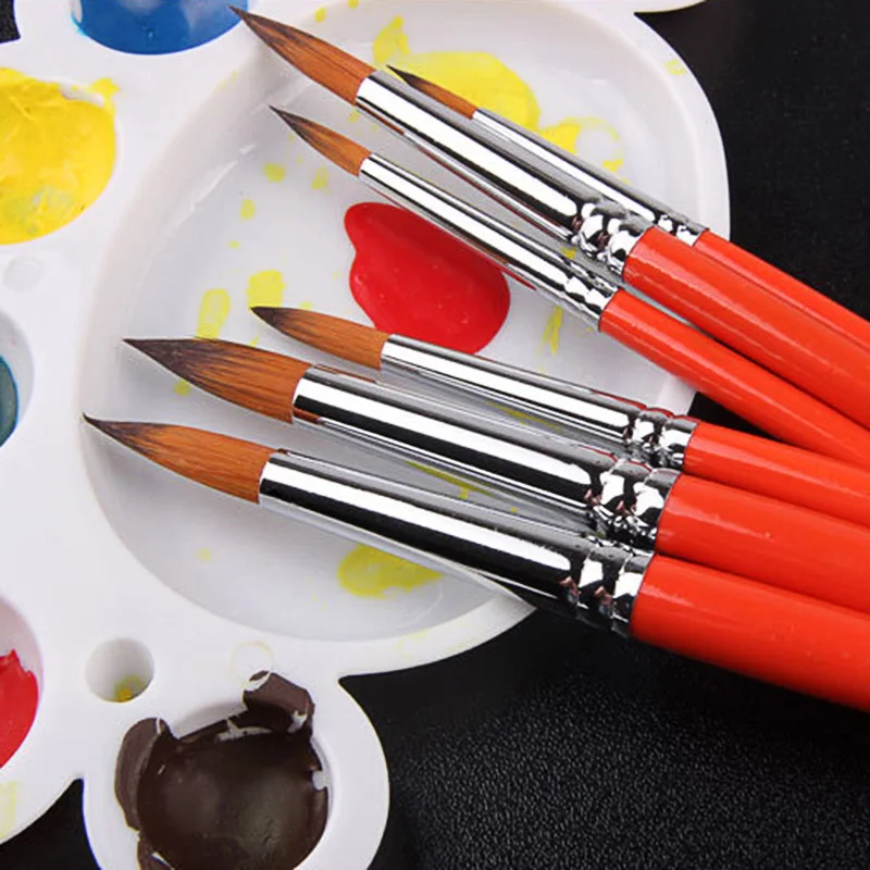6 шт. Высококачественная нейлоновая кисть для краски волос акварельные акриловые