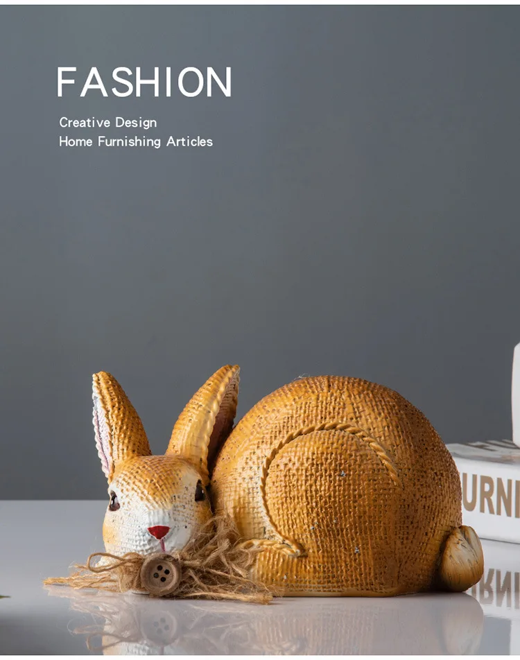 

Cartoon Crafts Tanle Ornament Simulated Resin Animal Small Rabbit Morden Nordic Figurine For Home Garden Courtyard Decoration