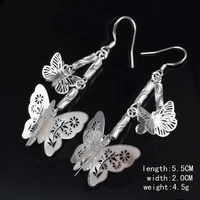 new 925 sterling silver earrings hollow butterfly earrings charm woman jewelry gift