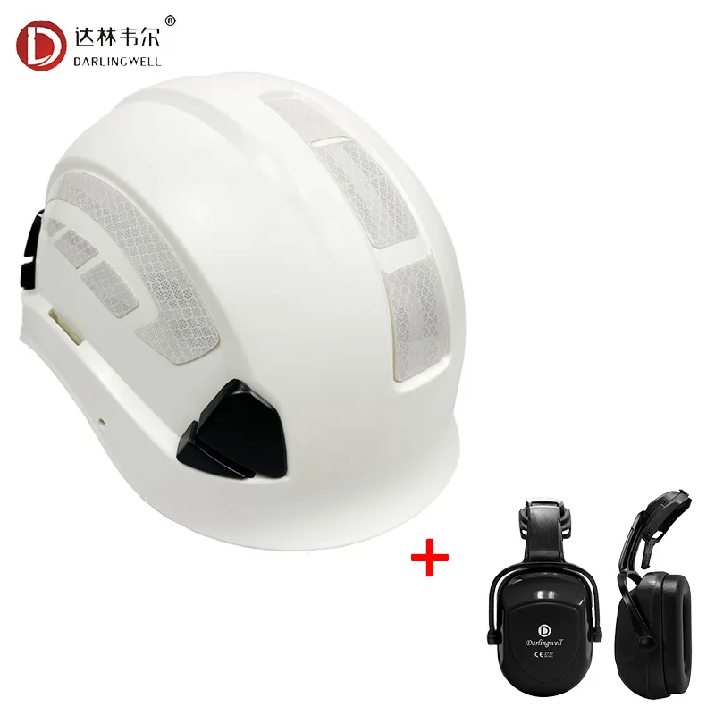 

Safety Helmet with Earmuff Kit Anti noise Outdoor Rock Climbing Industrial Protection Rescue Hard Hat Cave exploration Dropship