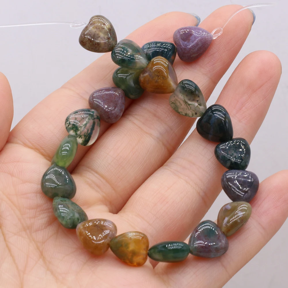 

Natural Stone Bead Aquatic Agates Heart-Shaped Isolation Beads For Jewelry Making DIY Necklace Bracelet Earrings Accessory