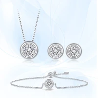 gems ballet moissanite diamond jewelry set 925 sterling silver bracelet earrings necklace for women bridal wedding jewelry