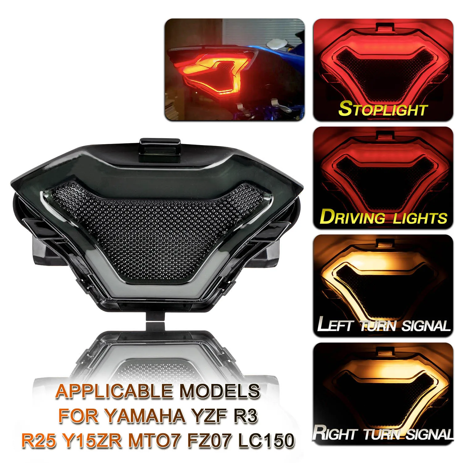 Задний фонарь для мотоцикла задний со светодиодными поворотниками замена Yamaha YZF