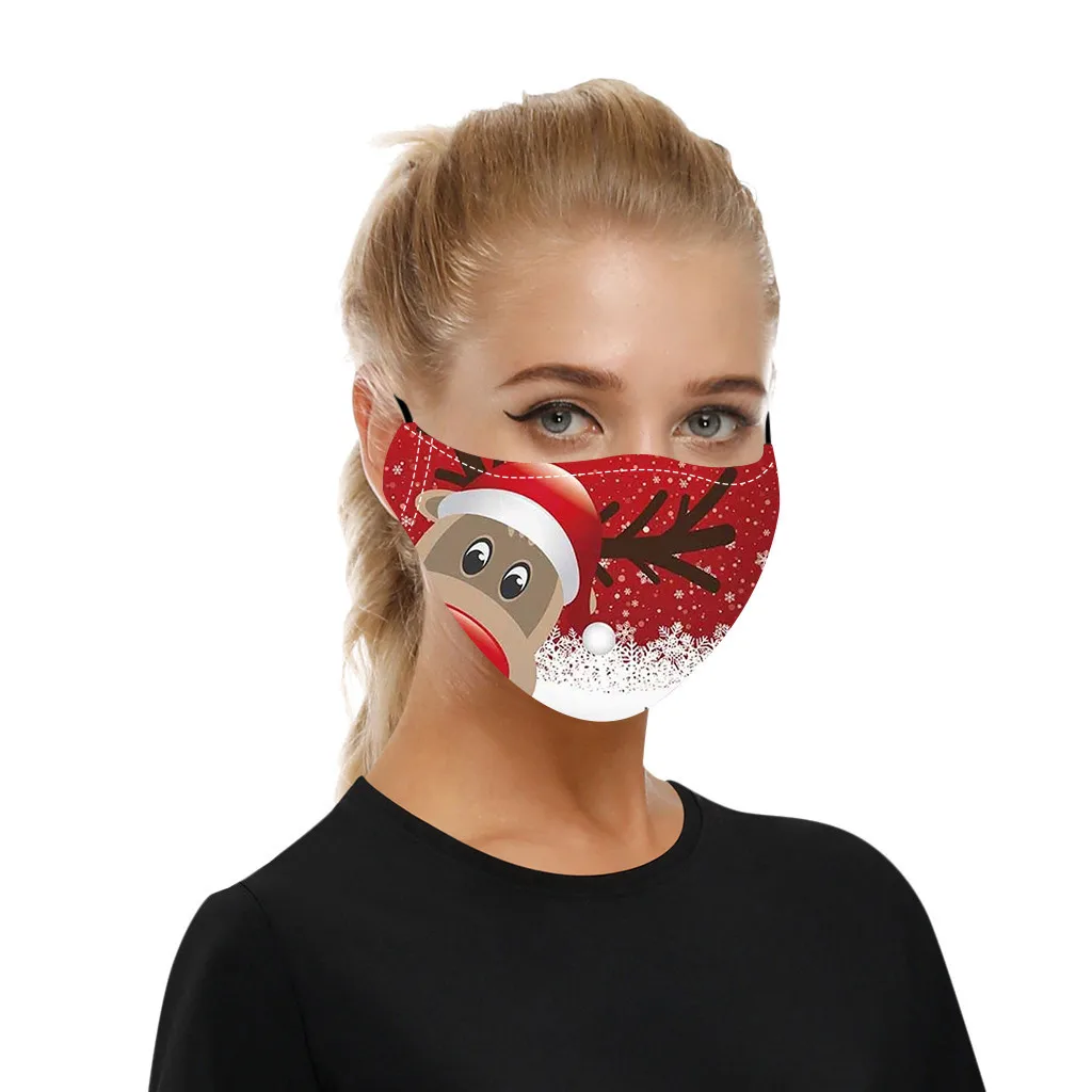 5 шт. моющаяся защитная маска для взрослых с 3D-принтом Санта-Клауса | Красота и