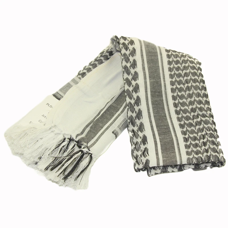 Армейский Военный Тактический Keffiyeh Shemagh шарф в арабском стиле, шаль на шею, накидка на голову, хлопок, зимние шарфы черного цвета