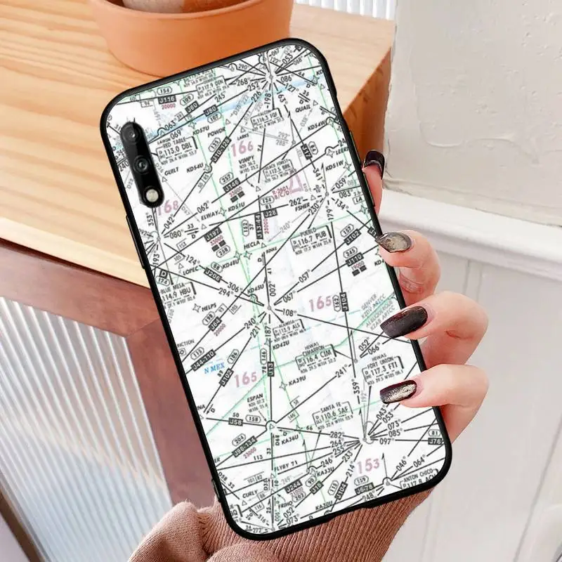 

Aviation Chart Black TPU Soft Phone Case for Huawei P9 p10 p20pro p30lite p30pro p40pro p40lite SMART2019 Funda capa