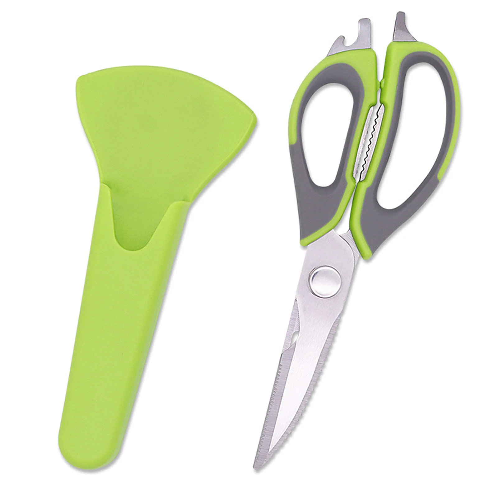 

New Kitchen Shears Stainless Steel Scissors Heavy Duty Sharp Easy Wash with Magnetic Holder for Food Meat Fish Vegetable