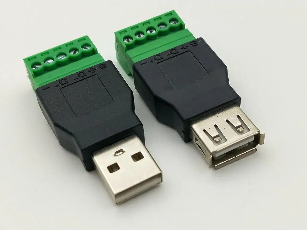 20 шт. USB 2 0 тип А штекер/гнездо до 5P винт с защитной клеммой разъем | Обустройство