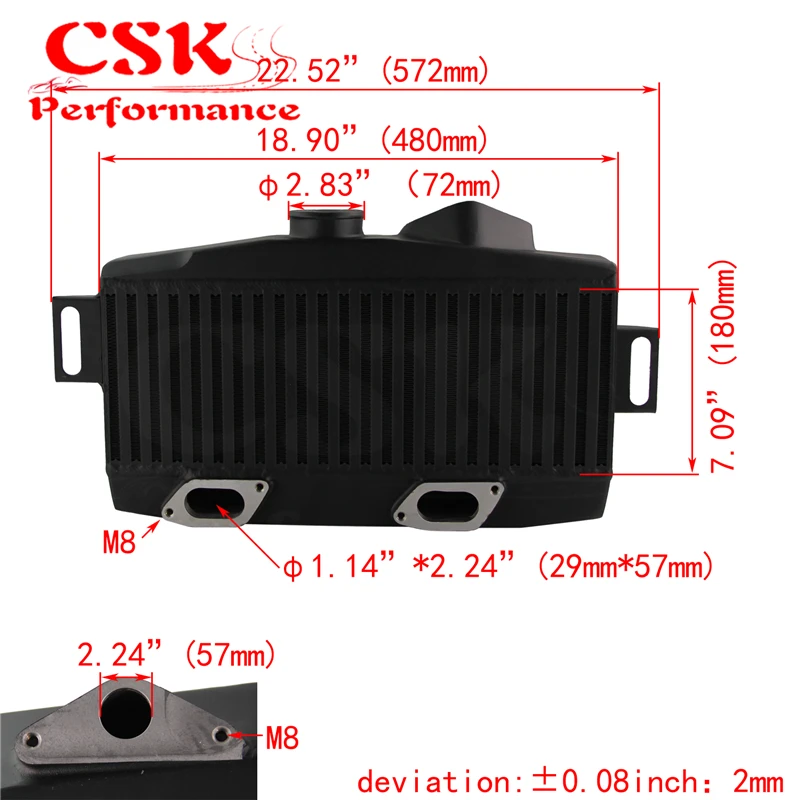 Высокопроизводительный интеркулер TMIC с верхним креплением для Subaru WRX 2008 15