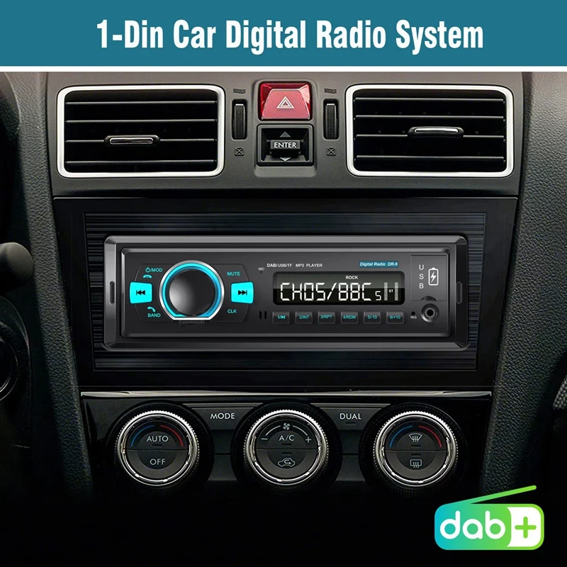

1 Din Car Stereo Radio Dab/Dab+/Fm Receiver Car Digital Radio Bt4.2 U-Disk Tf Crad Mp3 Player Dual Usb Port Dab Radio