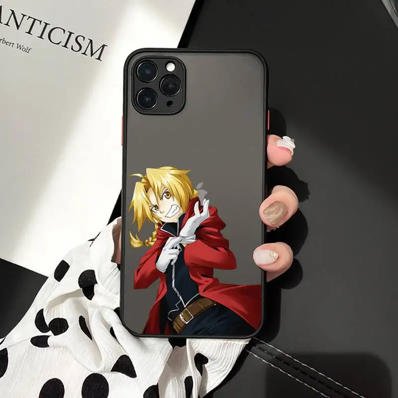 

Fullmetal Alchemist Edward Elric Phone Cases matte transparent For iphone 7 8 11 12 plus mini x xs xr pro max cover