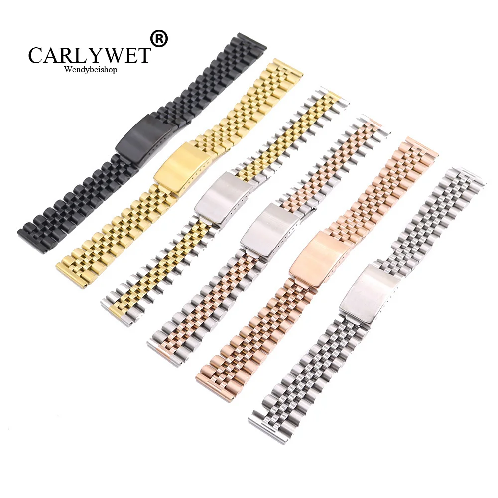 Ремешок CARLYWET из нержавеющей стали 316L для часов сменный Браслет под розовое