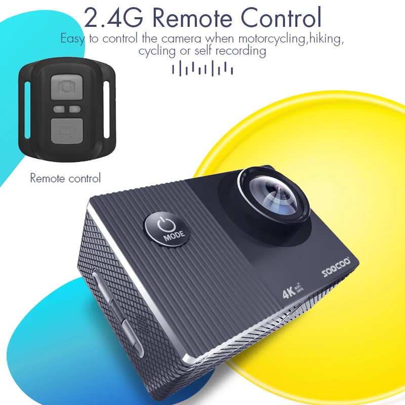 Экшн камера SOOCOO F91R Ultra HD 4K 60 кадров/с Wi Fi сенсорный экран водонепроницаемая с