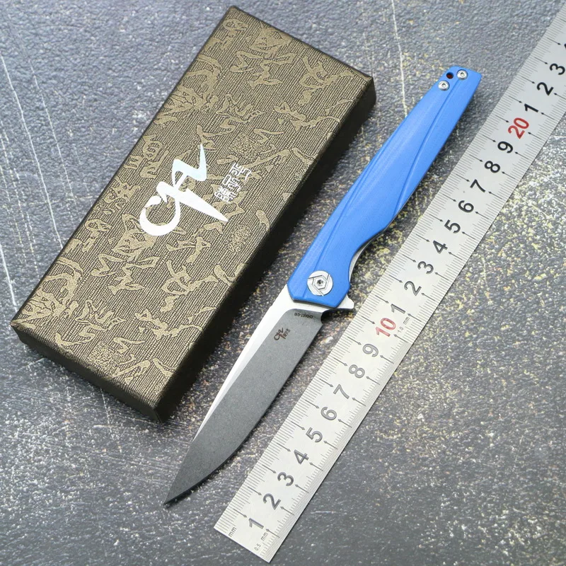 Складной нож CH3007 Flipper карманный резец с лезвием D2 G10 и стальной ручкой для