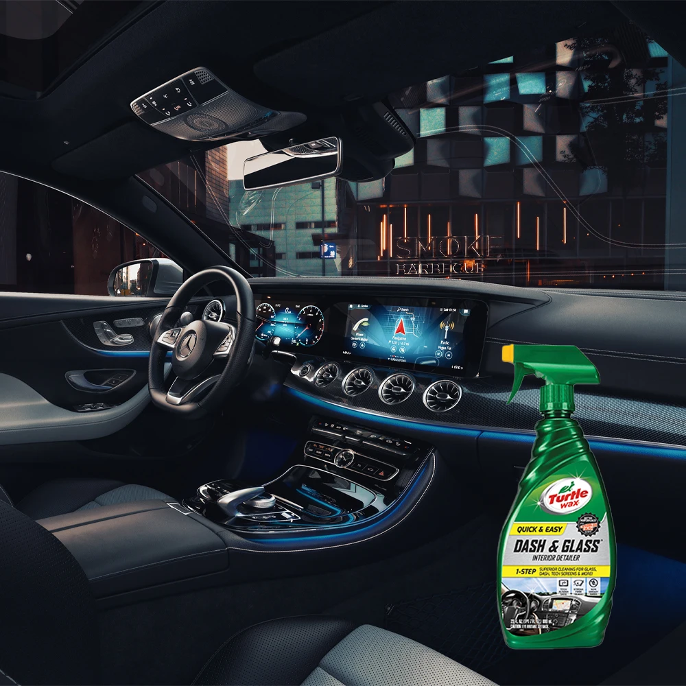 500ml 2 In 1 Dash And Glass Cleaner Car Interior Turtlewax Plastic Cleaning Tool Protectant With Foaming Trigger|Средство для